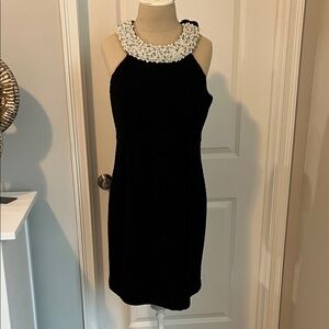 Elegant Black INC Dress with Embellished Neckline